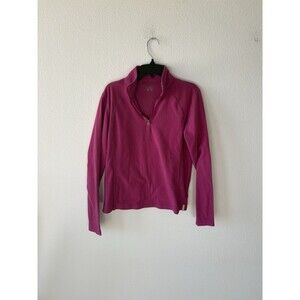 Columbia Womens Small Lightweight Fleece Hot Pink 1/4 Zip Pullover Mock Neck